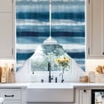 thumbnail image 4 of Abstract Blue Swag Curtain Valance for Windows, Watercolor Ripple Window Treatments Short Swag Topper for Kitchen Windows Bathroom Bedroom, 36"x63", 4 of 8