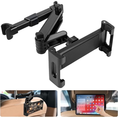 ROASSH Car Headrest Tablet Mount,Car Back Seat iPad Holder with Foldable Extension Arm,360° Rotating Car Tablet Holder for Kids for iPad Pro, Air, Mini, Samsung Tab, Mobile Phone, 4.7-11 Inch Devices