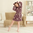 thumbnail image 3 of FORMRS Niños Bathrobe Unisex Hooded Robe Soft Plush Pajamas Sleepwear, Size 7-9T, Red Circles, 3 of 7