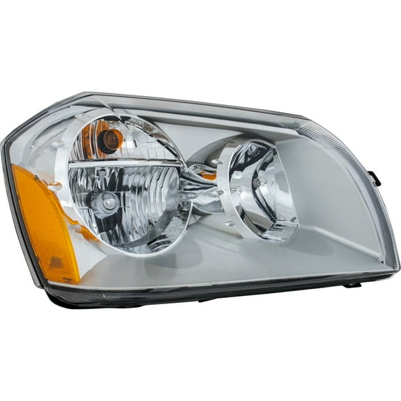 Headlight Compatible with DODGE MAGNUM 05-07 RH Assembly Halogen Chrome Bezel