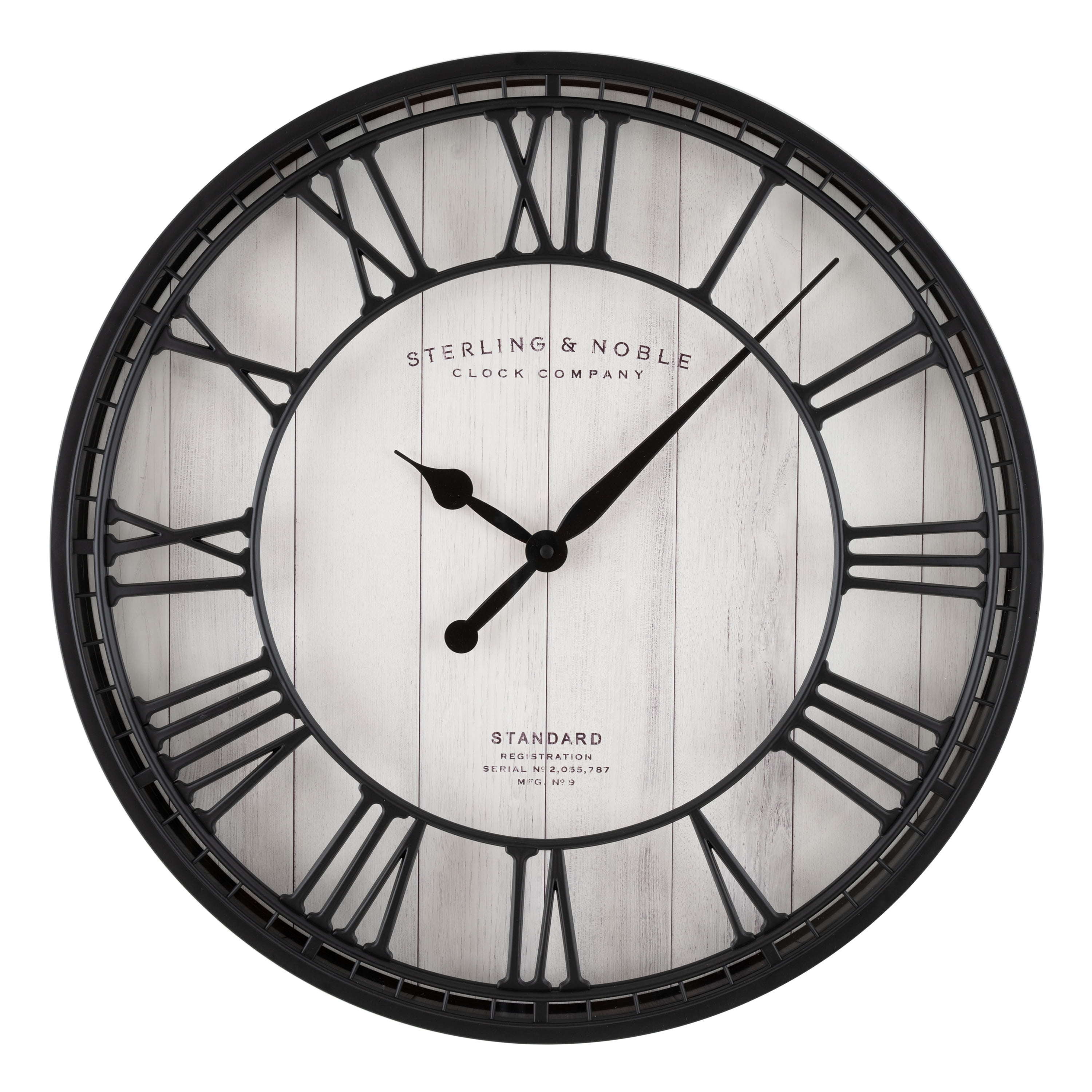 Better Homes & Gardens 20" Black and White Analog Round Raised Roman