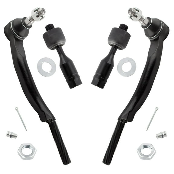 BOXI 4pcs Front Inner Outer Tie Rods Fit for Buick Rainier 2004-07/Chevy SSR Trailblazer Ext/for GMC Envoy XL Xuv 2003-09/for Isuzu Ascender 2003-08/Olds Bravada/for Saab 9-7X | ES3675 ES3676 EV80965