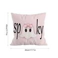 thumbnail image 3 of Aurorax Halloween Pillow Covers 18x18,Square Decorative Pink Pillow Covers for Couch Sofa,Cute Spooky Pink Ghost Decor for Halloween Home Indoor, 3 of 6