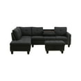 thumbnail image 7 of 3-Piece  L Shaped Couches linen sofa with Storage Ottoman, Modular Sectional Sofa with Movable Chaise, 7 of 7