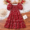 Little Girls Dresses Size 7 Years8 Years Short Sleeve Floral Prints