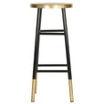 thumbnail image 2 of SAFAVIEH Emery 30" Solid Metal Gold Leaf Bar Stool, Black, 2 of 6