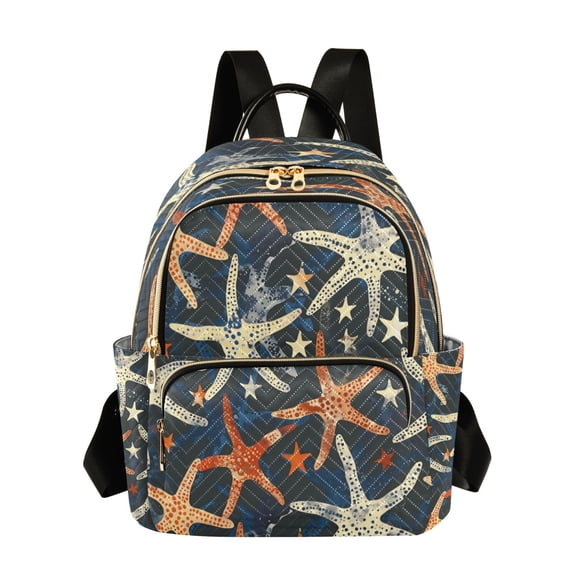 Quilted Backpack Fashion Backpack 10.23*5.11*12.59 Inch Women's Fashion Backpack Picnic Shopping Travel Out Sports backpack Multicolor Starfish