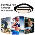 thumbnail image 3 of Hukapapa Deportes al aire libre bolsillo hombres y mujeres color sólido gran capacidad bolso de pecho teléfono móvil monederobeige, 3 of 5