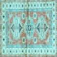 thumbnail image 1 of Ahgly Company Indoor Square Geometric Light Blue Traditional Area Rugs, 6' Square, 1 of 4
