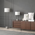 thumbnail image 4 of Henn&Hart 14" Blackened Bronze/Concrete Metal/Concrete/Fabric Table Lamp, 4 of 9