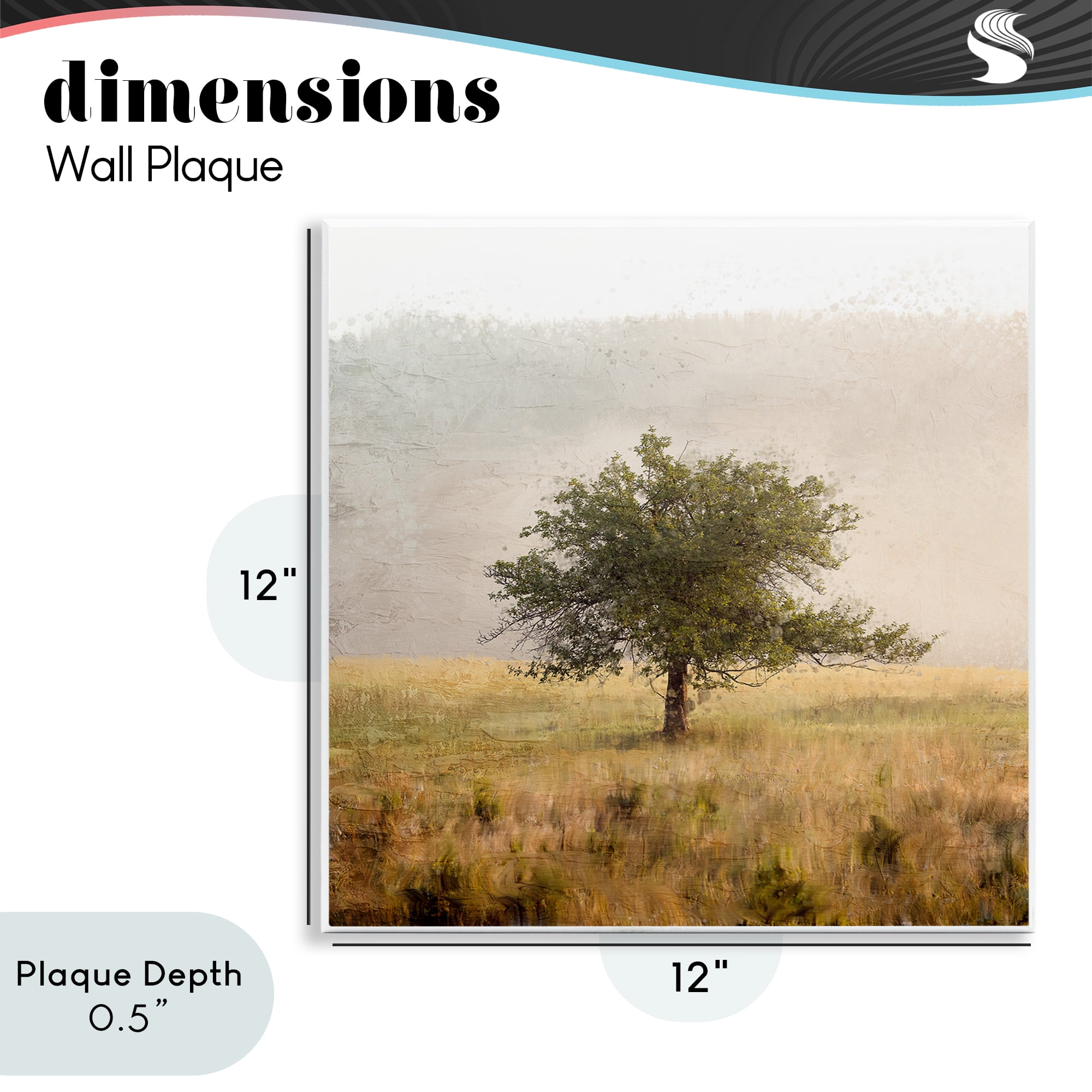 Stupell Industries Tree Alone in Golden Field Wall Plaque Art, design by Anne Bailey