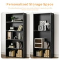 thumbnail image 4 of 5 Tier Bookcase,53 Inch Tall Bookshelf Storage Wall Shelf Organizer Display StandBook Shelf, Corner Storage Organizer, Black, 4 of 8