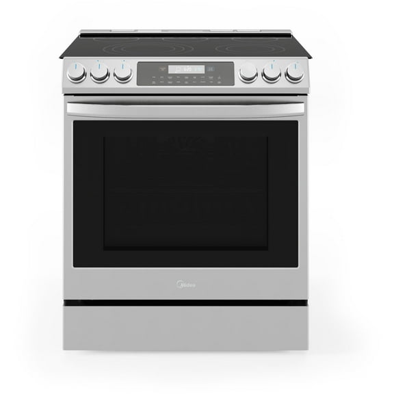 Midea 30-In Slide-In Electric Range with Wi-Fi Connectivity and Fan Convection, Stainless Steel,  MES30S2AST