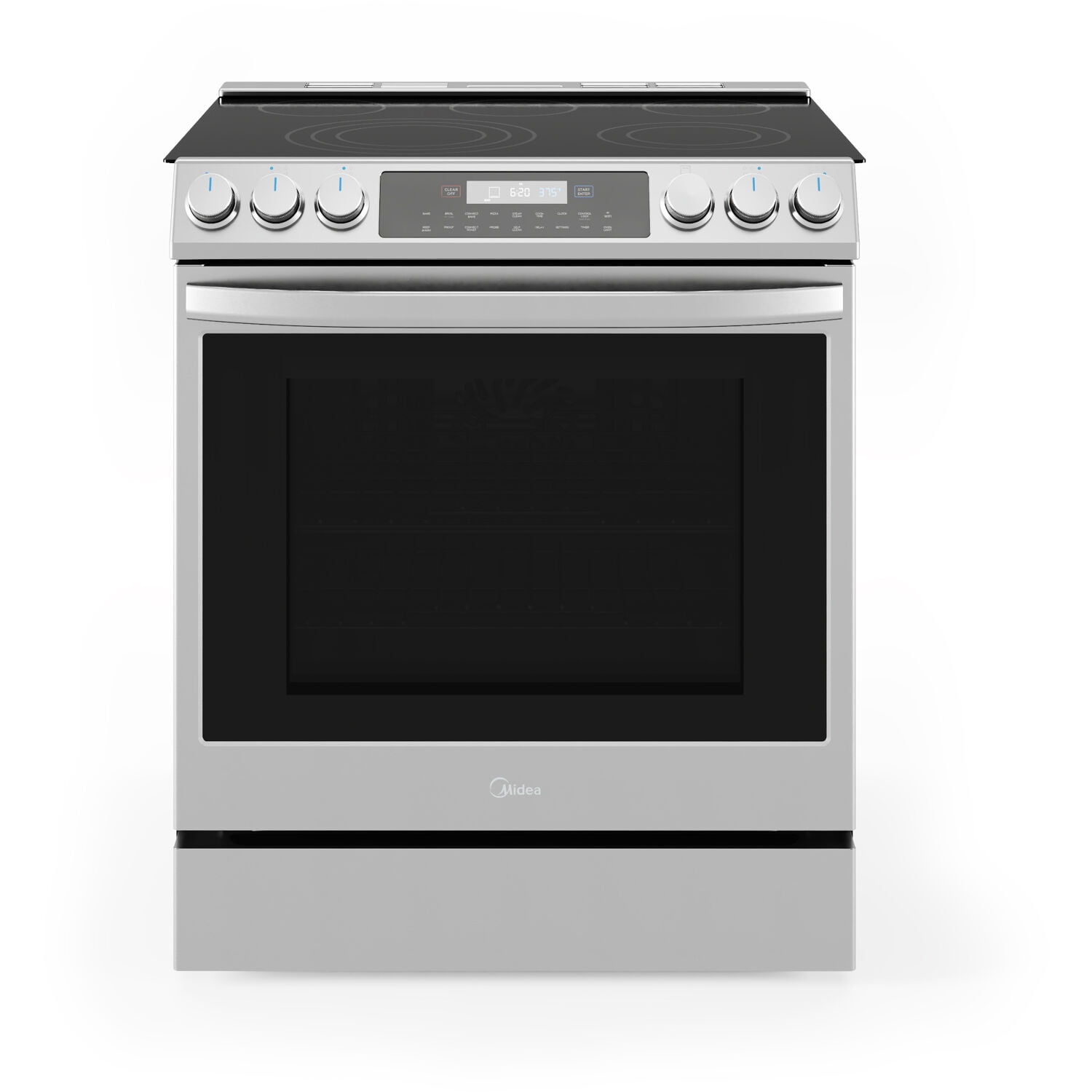 Midea 30-In Slide-In Electric Range with Wi-Fi Connectivity and Fan Convection, Stainless Steel, MES30S2AST