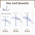 thumbnail image 2 of shiyou-60 Pieces Heavy Duty Toggle Bolt and Wing Nut Assortment Kit, 1/8 Inch, 3/16Inch, 1/4Inch Perfect for Hanging Heavy Items on Drywall Inserted Bolt Wing Nuts, 2 of 4