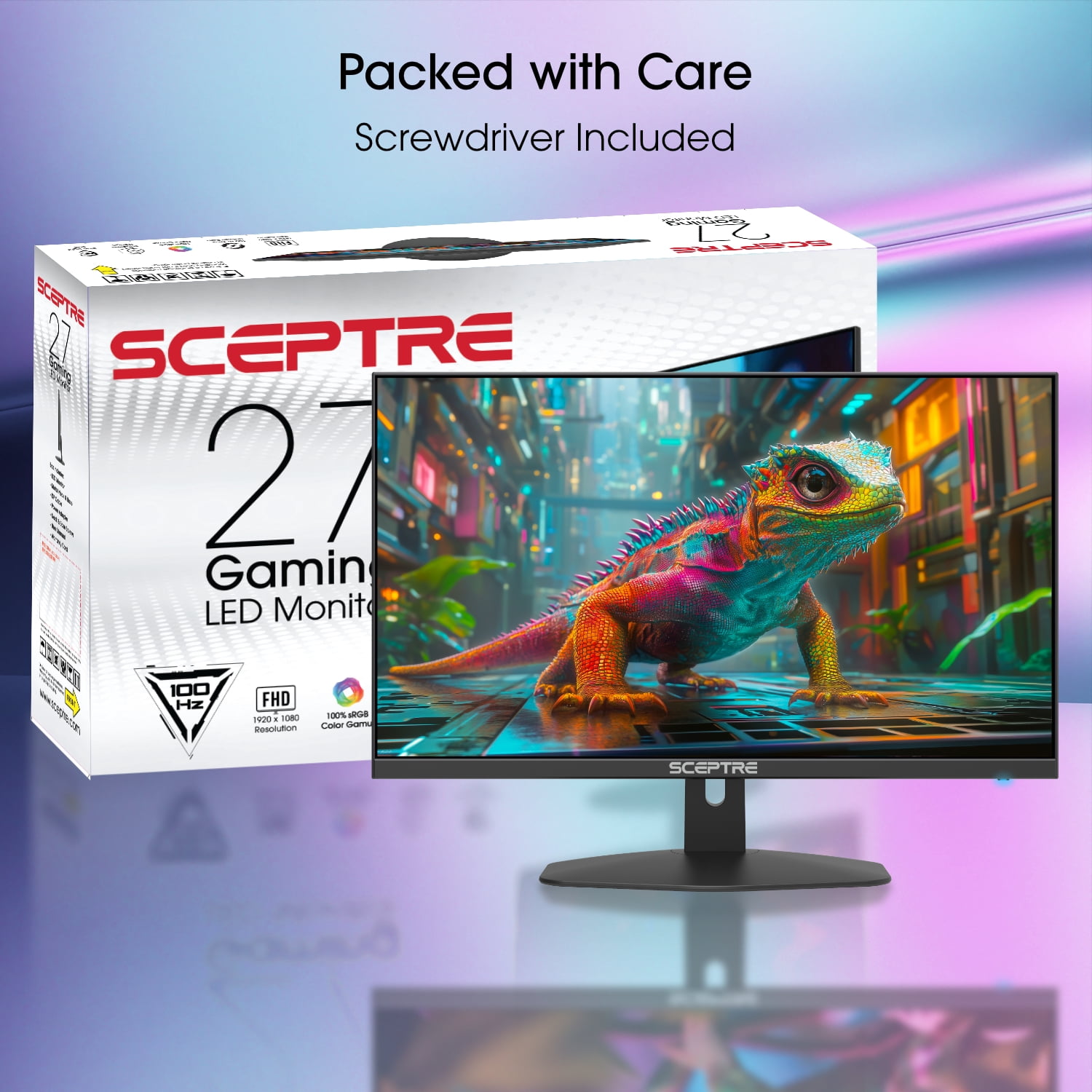 Sceptre New 27-inch Gaming Monitor 100Hz 1ms HDMI x2 DP x1 Build-in Speakers Machine Black 2025