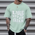 thumbnail image 2 of Sngxgn T-Shirt Summer Top Print Vintage Casual Short Sleeve T-Shirt(Green,XXL), 2 of 4