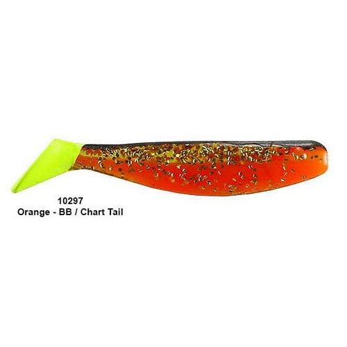 Hogie 10297 10Pk Orange/Chartreuse Soft Plastic 4In Fishing Swimbait