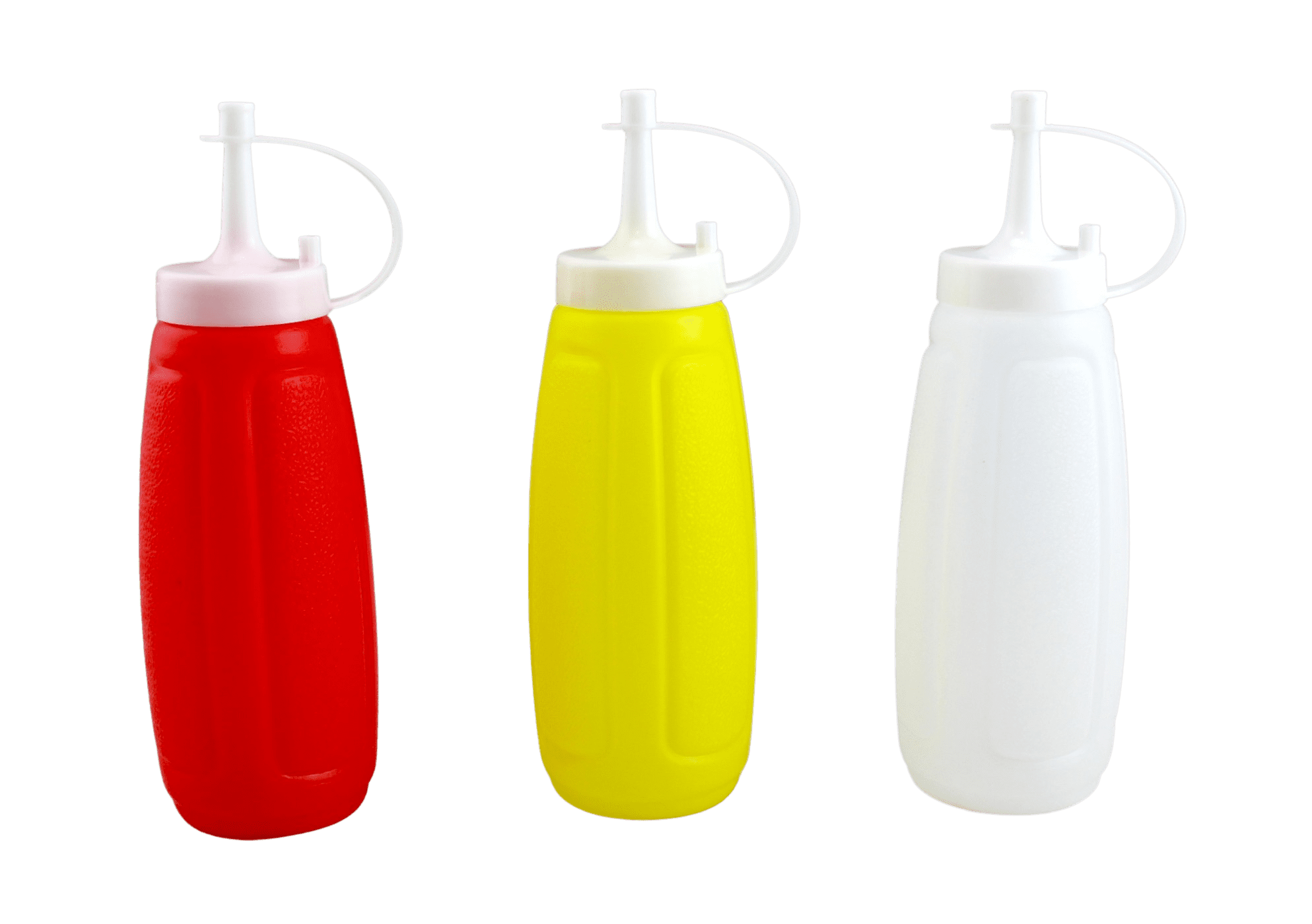 Dependable Industries 3 Piece Plastic Squeeze Mustard Ketchup Mayo
