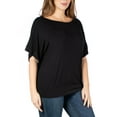 thumbnail image 3 of 24seven Comfort Apparel Plus Size Short Sleeve Loose Fitting Dolman Top, 3 of 4
