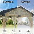 thumbnail image 6 of Howsvn 13Ft x 15Ft Outdoor Wooden Gazebo with Galvanized Steel Roof, Heavy Duty Cedar Wood Hardtop Gazebos with Nettings and Curtains for Garden, Backyard, 6 of 8