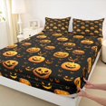 thumbnail image 3 of Feelyou Halloween Pumpkin Teens Full Size Sheets, Black Orange Bed Sheets, 4-Piece, 3 of 7