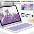 thumbnail image 6 of Wireless Bluetooth Keyboard Shockproof Smart Case with Pencil Holder for iPad Pro 11 inch 4th 3rd 2nd 1st Generation Purple, 6 of 7
