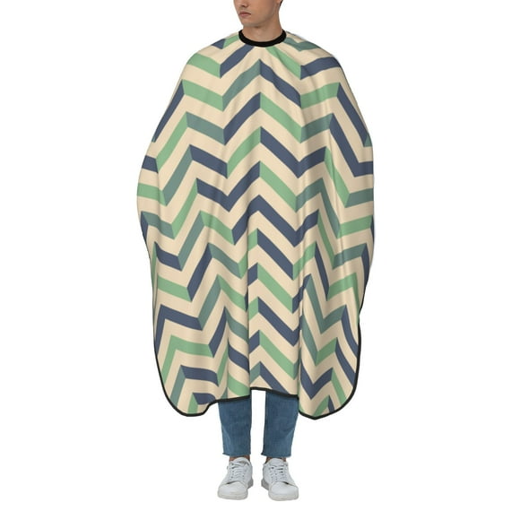 ZICANCN Hair Cutting Cape for Adults, Blue Green Zigzag Cape Salon Barber Cape for Hair Stylist Shampoo Capes Waterproof 55x66 IN