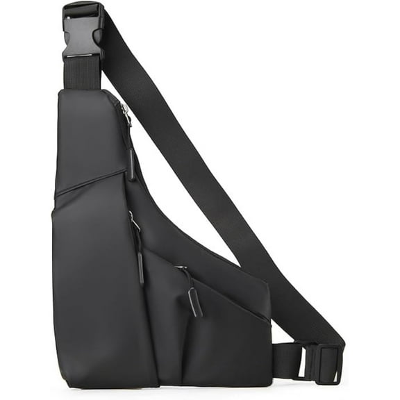 Anti Theft Crossbody Travel Bag for Women Men, Multi-Pocket Slim Chest Sling Bag with Adjustable Strap Fanny Pack for Work Hiking Travel