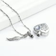 thumbnail image 4 of April Birthstone Heart with Feather Cremation Jewelry for Ashes Urn Necklace Lockets for Human Ashes Pet Ashes Holder, 4 of 5