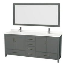 Wyndham Collection Wcs141480d-Qtz-Unsm70 Sheffield 80" Free Standing Double Basin Vanity