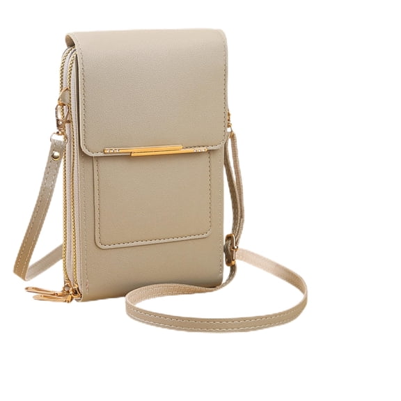 Natravorone Crossbody Phone Wallet for Women, Touchscreen Cell Phone Purse with Clear Window, Small PU Leather Shoulder Bag