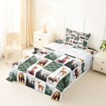 thumbnail image 5 of Manfei Woodland Fox Grid Twin Sheets,Green Check Pine Bedding,3-Piece,1 Fitted Sheet and 1 Pillowcase, 5 of 6