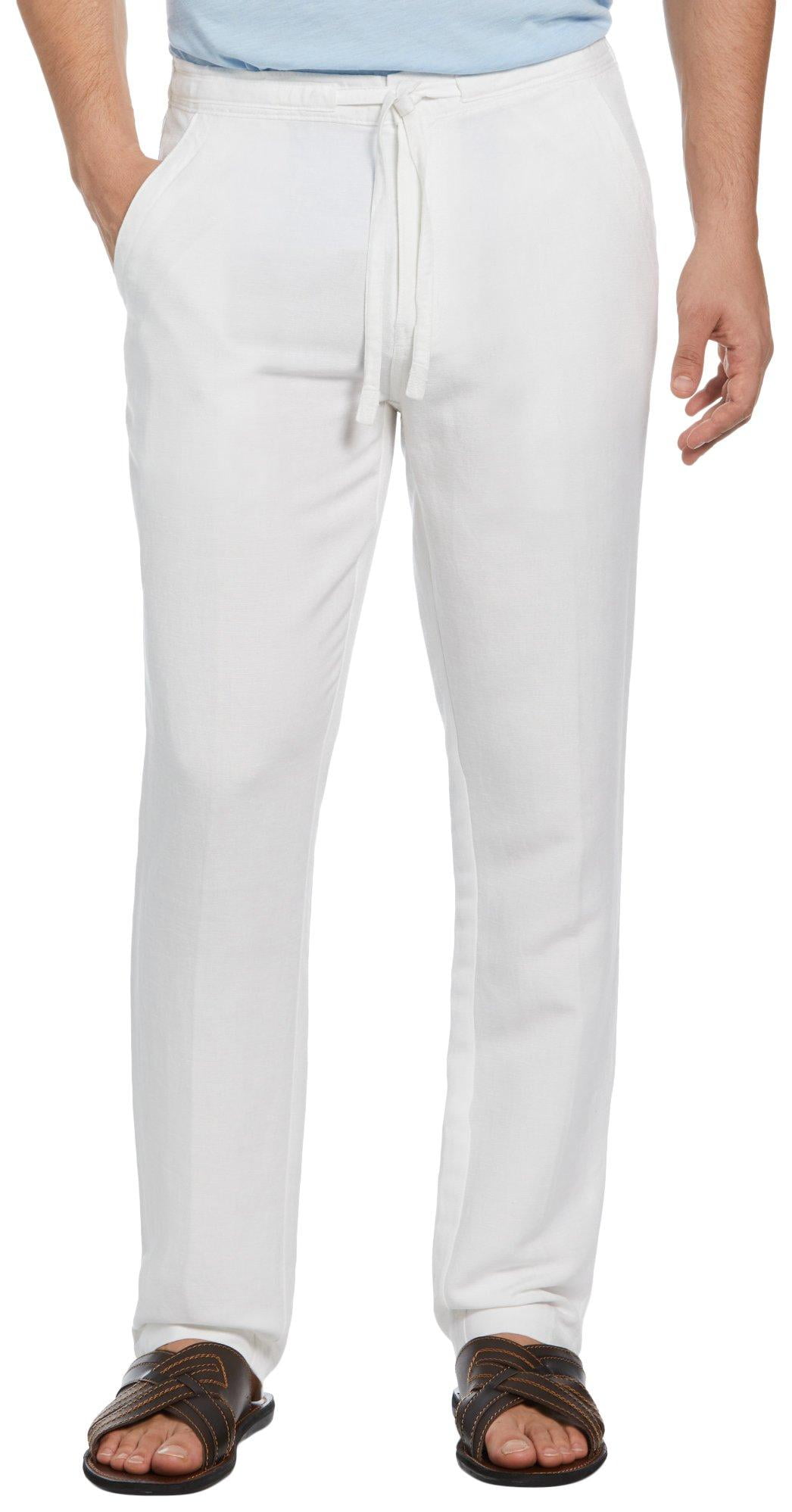 Nevera Men Casual Linen Workwear Regular Taper Pant Solid Trousers 