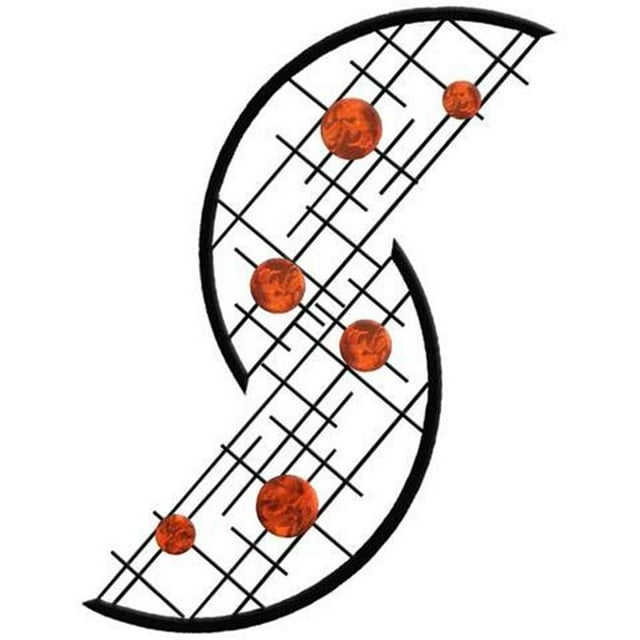 7055 817865022029 Arcs Metal Wall Art - Candy Orange