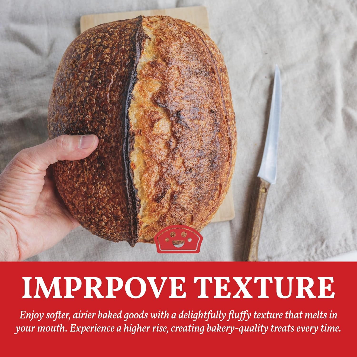 Bakers Club Artisan Dough Conditioner – Bread Improver & Baking Enhancer for Better Texture, Volume & Shelf Life – Sourdough, Pizza Crust, Bagels, Muffins, Cakes, Cookies & Enhances Any Flour 10o