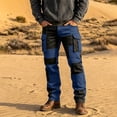 thumbnail image 2 of LODIENY Men Slim Fit Cargo Pants Abrasion Resistant Functional Outdoor Sweatpants Straight Leg Hiking Trousers with Multi Pockets Navy XXXL, 2 of 5