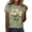 Green, variant on Public Womens Short Sleeve Graphic Tees Causal Floral Printed T-Shirts Summer Crew Neck Loose Fit Tops Shirts Pink S