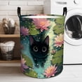 thumbnail image 5 of Cat Swimming Among Lotus Print Extra Large Foldable Laundry Basket  Stylish  Easy to Use for Bedroom Bathroom  Laundry Room  Oxford Fabric Storage Bin, 5 of 9