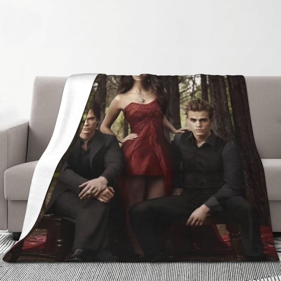Vampire Diaries Couverture Canapé, Couvertures de Série Télévisée, Couverture en Laine, 150 x 200 cm, Couverture TV, Couverture de Film, Canapé, Couverture Jetée (B, 100 x 130 cm)