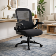 thumbnail image 2 of Heavy Duty Big and Tall Flip Arm Mesh Task Desk Chair, 2 of 2
