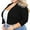 Black, variant on SHOWMALL Women's Plus Size Lightweight Cardigan Black 2X Open Front Knit 3/4 Sleeve Cropped Bolero Shrug Sweater Clothes Coat Tops for Evening dresses