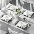 thumbnail image 6 of Plates and Bowls Sets, 12 Pieces Modern Porcelain Dinnerware Sets for 4, Marble Dishware Set Kitchen Dining Ware Set, Square Ceramic Dish Set, Microwave and Dishwasher Safe, Series Flora, 6 of 8