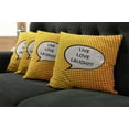 thumbnail image 5 of Ambesonne Live Laugh Love Throw Pillow Cover 4 Pack, Speech Bubble, 16", Orange Yellow Black, 5 of 5