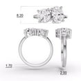 thumbnail image 4 of 2 CTW Round and Oval Cut Lab-Grown Diamond Two-Stone Ring in 14K White Gold (Ring Size: 10), 4 of 5