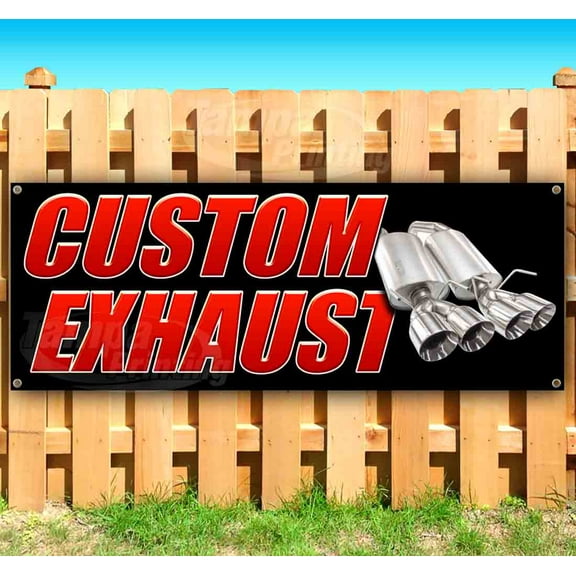 Custom Exhaust 13 oz Vinyl Banner With Metal Grommets