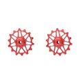 thumbnail image 4 of Sonducket Polea de cerámica para bicicleta de carretera negra/roja/dorada accesorio de desviador trasero rodillo de rueda profesional resistente al Rojo 14T 2piezas Sonducket CBP386390, 4 of 5