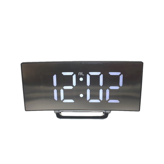 Reloj electrónico curvo creativo, reloj LED grande, reloj despertador silencioso
