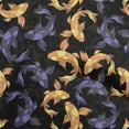 thumbnail image 1 of oneOone Velvet Black Fabric Asian Japanese Koifish Craft Projects Decor Fabric Printed By The Yard 58 Inch Wide, 1 of 5