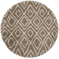 thumbnail image 3 of SAFAVIEH Hudson Augustine Geometric Shag Area Rug, Grey/Ivory, 7' x 7' Round, 3 of 8